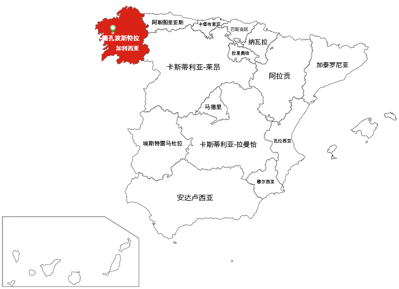 圣地亚哥•德•孔波斯特拉文化一日游